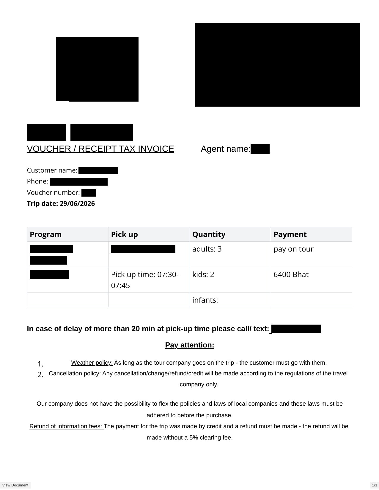 Payment Voucher — Automated Receipt